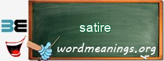 WordMeaning blackboard for satire